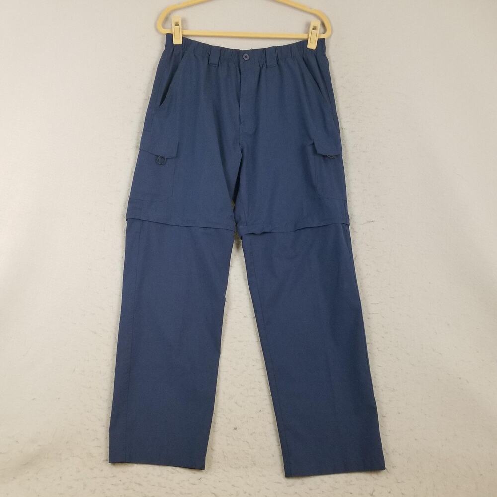 Reel Legends Pants Mens Large Blue Convertible Cargo Fishing Hiking‎ Outdoor